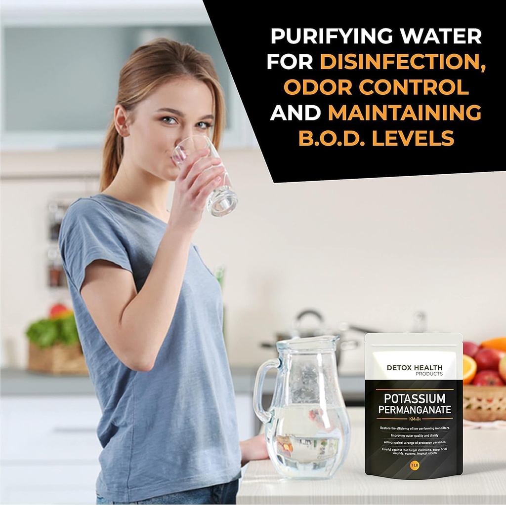 Γενόσημο Κάλιο ~ Υπερμαγγανικό κρύσταλλο - Δωρεάν σκόνη ροής - Προϊόντα υγείας Detox - 16 OZ