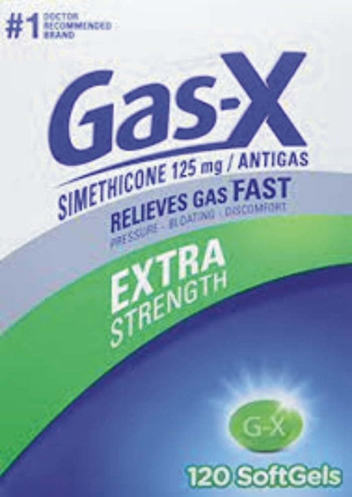 Gas-X Extra 125mg Strength Gas Relief Simethicone 120 Softgels