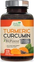 Turmeric Curcumin Supplement 2600mg - 95% Κουρκουμινοειδή με Βιολογικό Κουρκουμικό & BioPerine Μαύρο Πιπέρι για την Καλύτερη Απορρόφηση, Vegan Κοινή Υποστήριξη της Φύσης, Μη-GMO Tumeric, Εμφιαλωμένο στις ΗΠΑ - 120 Κάψουλες
