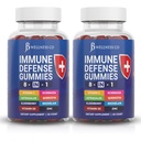 JB Wellness Co 8 in 1 Immune Defense Booster Supplement Gummies with Astragalus Root, Vitamin C and Zinc, Vitamin D3, Elderberry and Quercetin (2 Pack)