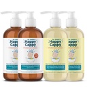 Happy Cappy Daily Medicated Shampoo and Body Wash Bundle - Baby Dandruff Shampoo, Helps Cradle Cap and Seborrheic Dermatitis, Μειώνει την ερυθρότητα, Δερματολόγος Δοκιμάστηκε, Fragrance-Free - 4 κομμάτια