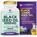 PurePremium Black Seed Oil 500mg - Βιολογικό Nigella Sativa Σπόροι, Cold Pressed Black Cumin Oil Extract - Συμπλήρωμα μαλλιών / δέρματος για άνδρες / γυναίκες πακέτο των 90 καψακίων