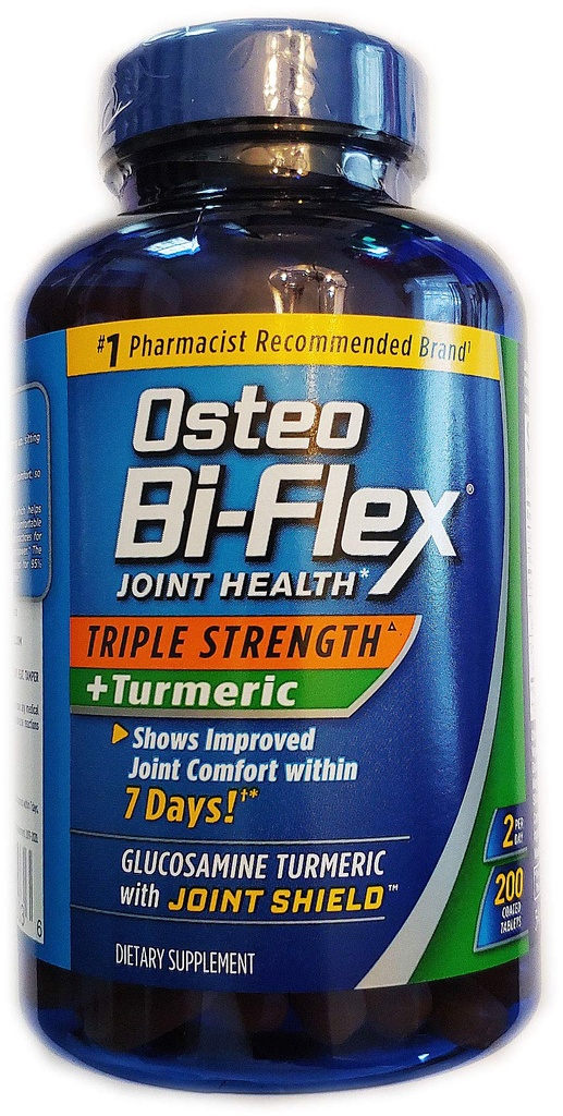 Osteo Bi- Flex, Triple Strength + Turmeric, 200 δισκία, με Glucosamine HCI και Turmeric Curcumin, Κοινό συμπλήρωμα για άνδρες και γυναίκες