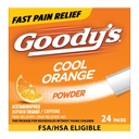 Κόνις ανακούφισης πόνου Goody's, επιπλέον δύναμη Πονοκέφαλος σκόνη δροσερό Πορτοκάλι, 24 ct (πακέτο του 1)