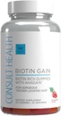Συμβουλευτείτε την υγεία BIOTIN GAIN Gummies με ANAGAIN - Μείωση της απώλειας μαλλιών - κλινικά δοκιμαστεί - 10.000 mcg Βιοτίνη Βιταμίνη B7 για την υποστήριξη υγιή ανάπτυξη μαλλιών, το δέρμα και τα νύχια για γυναίκες και άνδρες - 60 Count