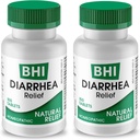 BHI Diarrhea Relief Fast-Activeing Natural Remedy for Mild Diarrhea - 8 Καταπραϋντικά Ομοιοπαθητικός Δραστικός Βοήθεια Ηρεμία Στομαχόπονο, Αέριο & Κραμπ για Γυναίκες & Άνδρες - 100 Tablets (Pack of 2)