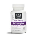 365 Καθημερινή Αξία, B Complex Hi Potency w/ Herbal Support, 60 ct