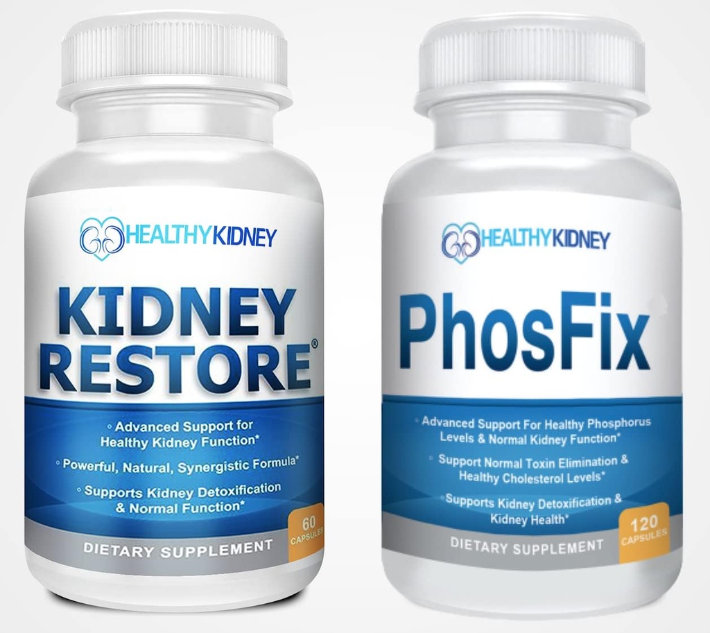 Kidney Restore & PhosFix 2-Pack Bundle for Supporting Normal Kidney Function, Kidney Health, Phosphorus Levels & More