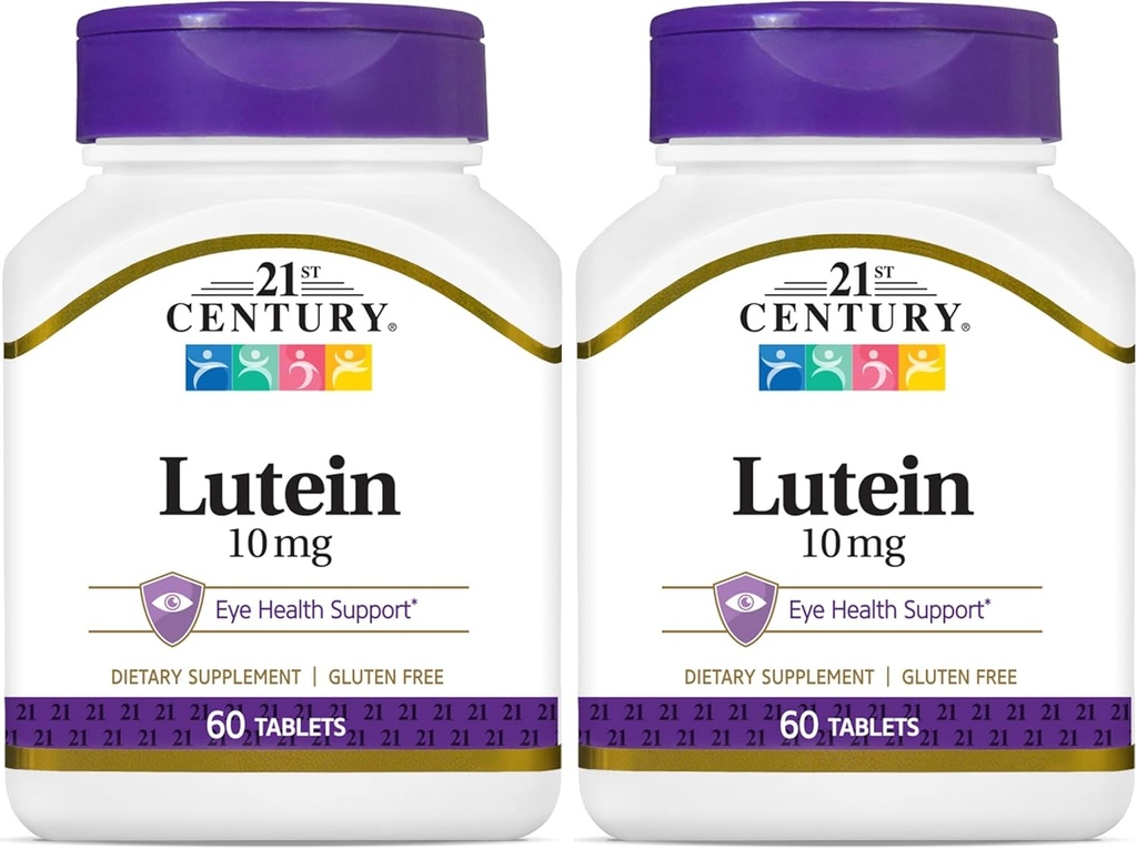 21st Century Lutein 10 mg Tablets, 60 Count (Pack of 2)