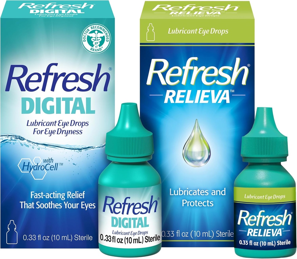 Refresh Relieva Λιπαντικές σταγόνες ματιών (0.33 Fl Oz) Ψηφιακές σταγόνες λιπαντικών ματιών (0.33 Fl Oz)