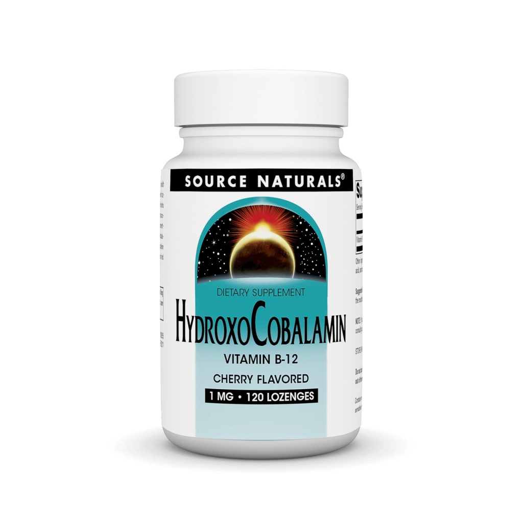Πηγή Naturals HydroxoCobalamin, Βιταμίνη B-12, 1 mg - 120 Cherry Flavored Lozenges
