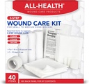 All Health Wound Care Kit & First Aid Supplies, 40 Piece | for Small to Medium Sized Wounds, Professional Use for Car, Home, Camping, Hiking and More