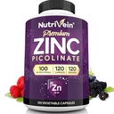 Nutrivein Premium Ψευδάργυρος Picolinate 100mg - 120 Κάψουλες για Ενήλικες: Υψηλής Απορρόφησης Ψευδάργυρος Picolinate Συμπληρώματα - Απαραίτητη Νόση για τη Συνολική Ευεξία - Μέγιστη Βιοδιαθεσιμότητα