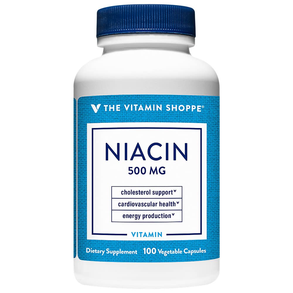 Η βιταμίνη Shoppe Niacin - υποστήριξη χοληστερόλης - 500 MG (100 κάψουλες λαχανικών)