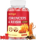 Mushroom Gummies, Cordyceps Reishi Mushroom συμπλήρωμα Gummies για ενήλικες με εκχύλισμα πράσινου τσαγιού, Συμπληρώματα εγκεφάλου για τη μνήμη και την εστίαση, την ενέργεια, την αθλητική απόδοση*, Rest - 60 Count