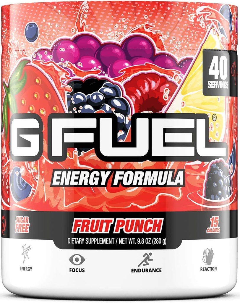 GAMMA LABS G Fuel Blue Raspberry & Fruit Punch Energy Powders Bundle - Blue Ice 9.8oz (40 μερίδες) + Fruit Punch 9.8oz (40 μερίδες)
