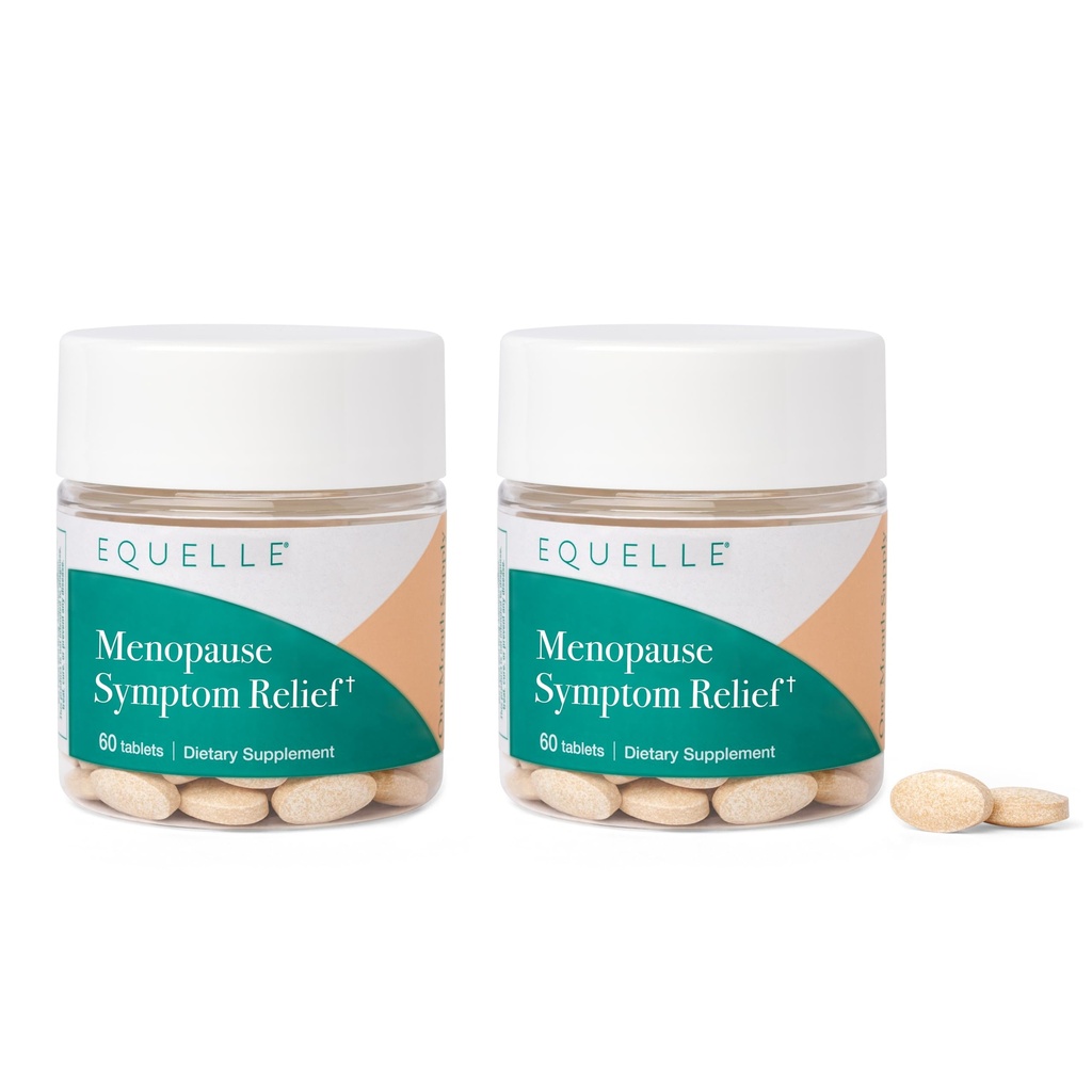 EQUELLE Multi-Symptom Perimenopause & Menopause Relief Relief from Hot Flashes, Muscle Aches & Supports More Sleep. Hormone-Free, Plant-Based S-Equol – 2 Month Supply (120 Tablets)