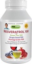 ANDREW LESSMAN Resveratrol-100 με Πράσινο Τσάι 100 Σπόροι σταφυλιού 100mg - 360 Κάψουλες - Τέσσερις Ισχυρές, Προστατευτικές Αντιοξειδωτικές.