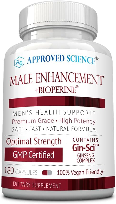 Approved Science® Male Enhancement - Boost Performance and Increase Drive - 180 Vegan Friendly Capsules (1 Bottle)