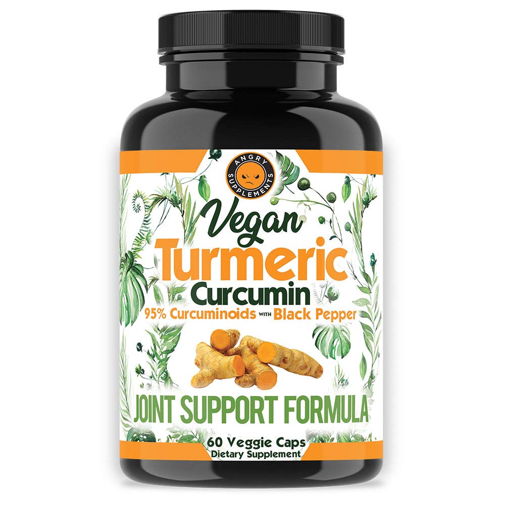 Vegan Turmeric Curcumin with Black Pepper Extract (60 Veggie Capsules-2 Month Supply), 95% Curcuminoids - All Natural Powerful Antioxidant for Joint Support and Relief (1-Bottle)
