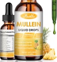 Mullein Drops for Lungs - 13 in 1 Vegan Mullein Leaf Extract Βάμμα με Calendula, Elderberry, κλπ, συμπλήρωμα βοτάνων, Υποστήριξη για το αναπνευστικό, ανοσοποιητικό, Digestive System, 2 FL OZ (Pineapple Flavor)