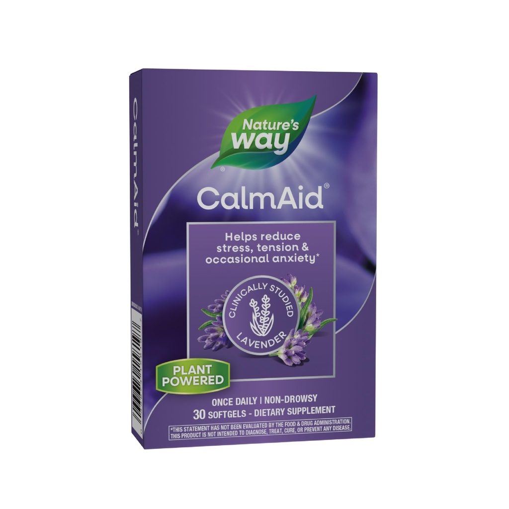 Nature's Way CalmAid, Βοηθά στη διαχείριση του άγχους και της έντασης*, Κλινικά Σπουδασμένη Λεβάντα, Μη-Νύχτα, 30 Softgels