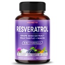 Ultra Resveratrol 8 in 1 Formula - with Grape Seed Milk Thistle Niacin (150 Count (Pack of 1))