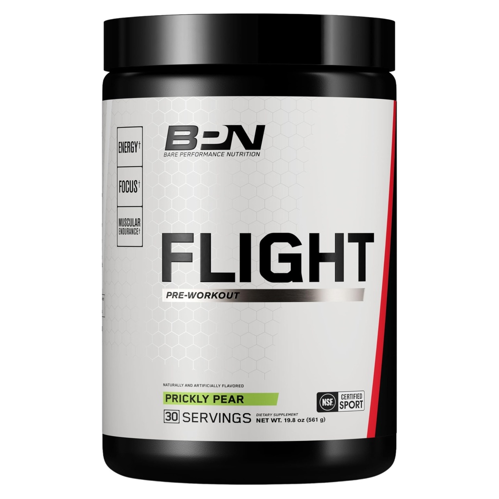 BARE PERFORMANCE NUTRITION BPN Πτήση πριν από την προπόνηση, υποστηρίζει την ενέργεια και την ψυχική εστίαση, βελτιωμένη αντοχή και τις αντλίες μυών με CarnoSyn® Beta Alanine, Prickly Pear, 30 εξυπηρετούν