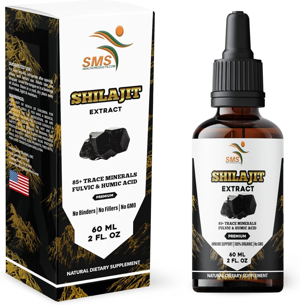 Shilajit Pure Himalayan (40% Fulvic Acid Supplement) (High in Trace Minerals, No Fillers, Manufactured in The USA) Drops 