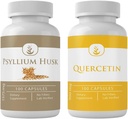ΠΥΡΗΝΙΚΑ ΣΥΣΤΑΤΙΚΑ Psyllium Husk & Quercetin Capsule (100 κάψουλες το καθένα), Χωρίς Πρόσθετα ή Fillers, Εργαστήριο Επαληθευμένο