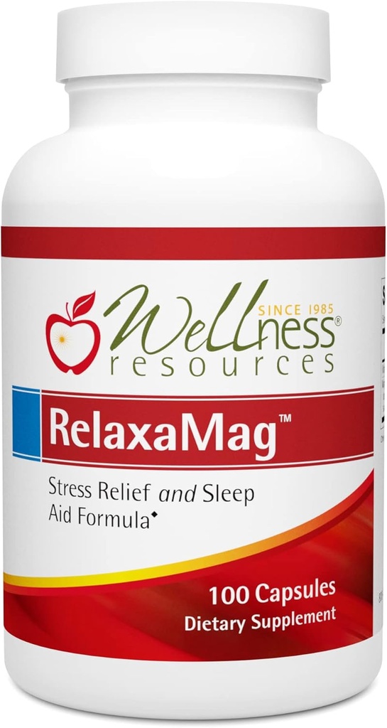 Πηγές ευεξίας RelaxaMag - με Μαγνήσιο Γλυκινικό για τον ύπνο, το άγχος και την χαλάρωση - Υψηλή ισχύς 100mg Στοιχειώδες μαγνήσιο ανά κάψουλα (100 κάψουλες)