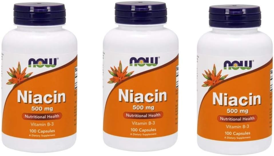 NOW Foods - Νιασίνη Βιταμίνη Β-3 500 mg. - 100 Κάψουλες (πολυ-πακέτο)