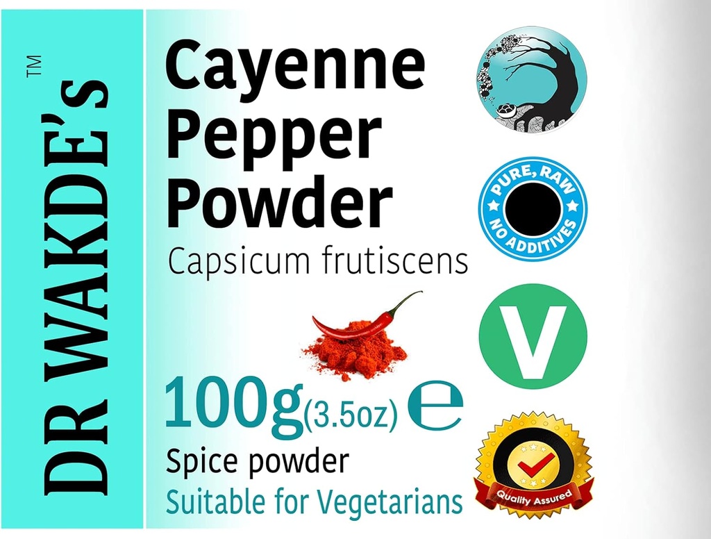 DR WAKDE's Cayenne Pepper Powder (Capsicum frutescens) - 100g (3.5oz) 