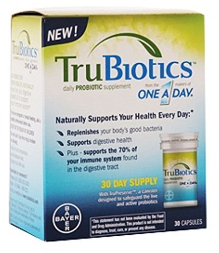Trubiotics Daily Probiotic, 30 Κάψουλες - Χωρίς γλουτένη, χωρίς σόγια Digestive + Immune Health Supplement for Men and Women (Pack of 2)