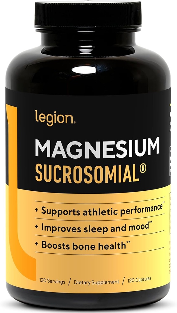 Legion Sucrosomial Magnesium Συμπληρώματα - Υψηλή απορρόφηση Μαγνήσιο συμπλήρωμα για γυναίκες & άνδρες - Μαγνήσιο Ορυκτά συμπληρώματα για να βοηθήσει την ενίσχυση της αθλητικής απόδοσης & συνολική υγεία - 120 Υπηρεσίες