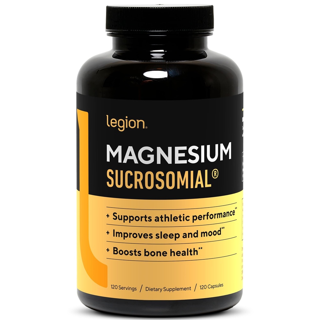 Legion Sucrosomial Magnesium Συμπληρώματα - Υψηλή απορρόφηση Μαγνήσιο συμπλήρωμα για γυναίκες & άνδρες - Μαγνήσιο Ορυκτά συμπληρώματα για να βοηθήσει την ενίσχυση της αθλητικής απόδοσης & συνολική υγεία - 120 Υπηρεσίες