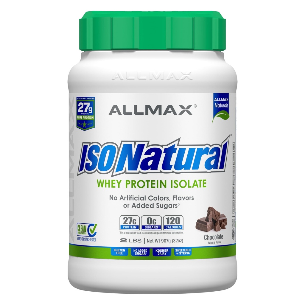 ΣΥΝΤΟΜΟΓΡΑΦΙΚΟ ΔΙΑΤΡΟΦΗΣ ALLMAX Whey Protein Isolate, Chocolate - 2 lb - 27 γραμμάρια πρωτεΐνης ανά Scoop - Zero Fat & Sugar - 99% Λακτόζη Χωρίς - με Πρεβιοτικά - Χωρίς Τεχνητές Γεύσεις - 29 Μερίδες