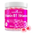 Βιταμίνη B1 Gummies Chewable Thiamine 500mg & Βιταμίνη B3 & Βιταμίνη C, Χωρίς ζάχαρη - Μη ΓΤΟ, Βέγκαν, Φυσικό άρωμα Peachάκινου - Θιαμίνη B1 συμπλήρωμα για ενήλικες & παιδιά