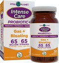 Vital Planet - Intense Care Gas & Bloating Probiotics, Prebiotics, Postbiotics, Parabiotics, 4- in-1 Συμπλήρωμα για ενήλικες, 65 Billion CFU, 65 Strains, Digestive και ανοσοποιητικό, 30 ct