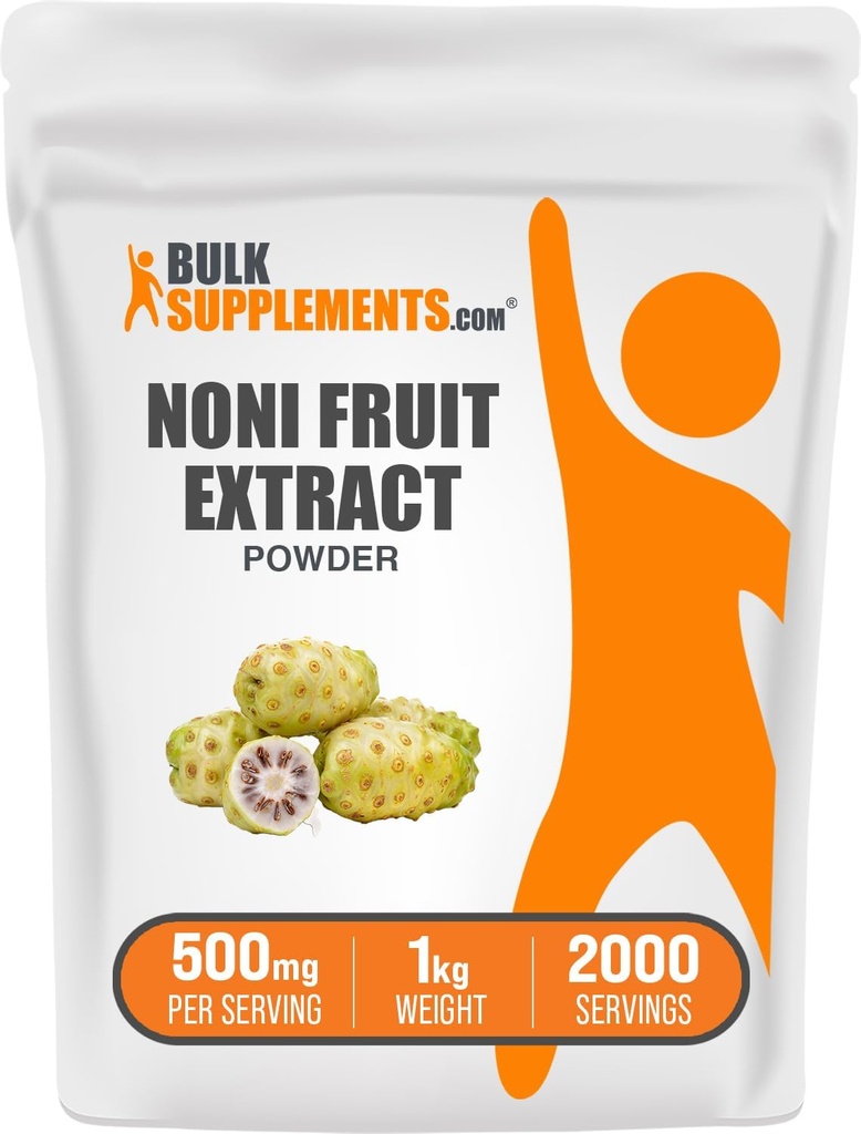 BulkSupplements.com Noni Fruit Extract Powder - Noni Fruit Supplement, Superfood Powder - Χωρίς γλουτένη, 500mg ανά Σερβίρισμα, 1kg (2,2 lbs) (πακέτο των 1)