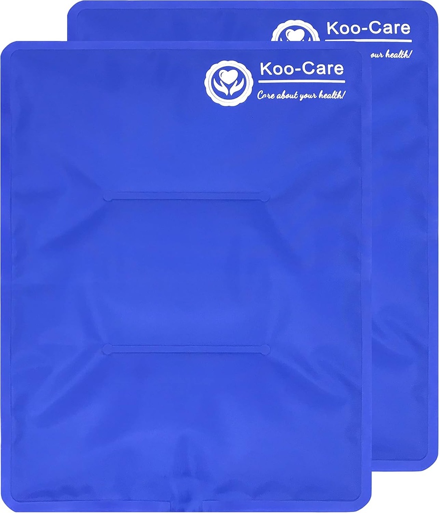 Koo-Care Μεγάλο Ευέλικτο Πακέτο Πάγου Gel για Τραυματισμοί Επαναχρησιμοποιήσιμο Ζεστό Ψυχρό Συμπίεση - Κατάλληλο για Χέρι ώμου, Πίσω, Ίππος, Γονάτι, Σιν, Πόνος ποδιών ανακούφιση, Οίδημα, Φυσική Θεραπεία (L, 11" x 14") Συσκευασία των 2