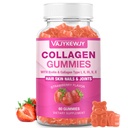 Vegan Collagen Gummies for Women & Men - με βιοτίνη, βιταμίνη C, & ψευδάργυρο για την ακτινοβολία του δέρματος, την ανάπτυξη των μαλλιών, ισχυρά νύχια, & κοινή υποστήριξη, 60 Count