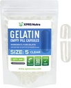 XPRS Nutra Μέγεθος 5 Κενές κάψουλες - 500 κόμης Πολύ μικρές κενές κάψουλες ζελατίνης - Χάπια DIY Καψάκιο πλήρωσης - πληρώσιμα καπάκια τζελ χάπια για το Do-It-Yourself συμπληρώματα βιταμίνης