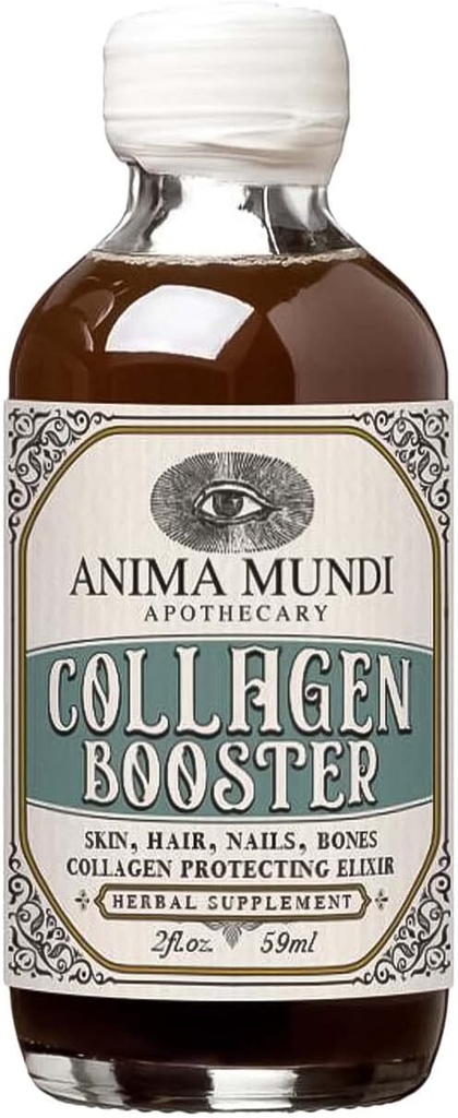 Anima Mundi Apothecary Collagen Booster Elixir - Vegan Plant Based Liquid Supplement for Hair, Skin, Nails, Bones and Collagen Support - Made with Organic and Wildcrafted Instruments (2oz / 59ml)