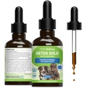 Pet Wellbeing Detox Gold for Dogs - Απαλή Αποτοξίνωση & Αποβολή Υποστήριξη, Φροντίδα ανοσοποιητικού συστήματος, Βραχιόλι, Ευλογημένη Θήκη, Ρίζα Burdock - Κτηνιατρικό-Σχηματισμένο συμπλήρωμα βοτάνων 2 oz (59 ml)