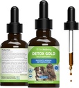 Pet Wellbeing Detox Gold for Dogs - Απαλή Αποτοξίνωση & Αποβολή Υποστήριξη, Φροντίδα ανοσοποιητικού συστήματος, Βραχιόλι, Ευλογημένη Θήκη, Ρίζα Burdock - Κτηνιατρικό-Σχηματισμένο συμπλήρωμα βοτάνων 2 oz (59 ml)