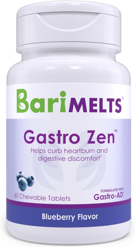 BariMelts Gastro Zen® με Gastro-AD®, 60 Μασώμενα Δισκία (1- Μήνας Προμήθεια), Μεταβιοτικά για την ανακούφιση από εγκαύματα και την υγεία των ούλων μετά από Βαριατρική Χειρουργική