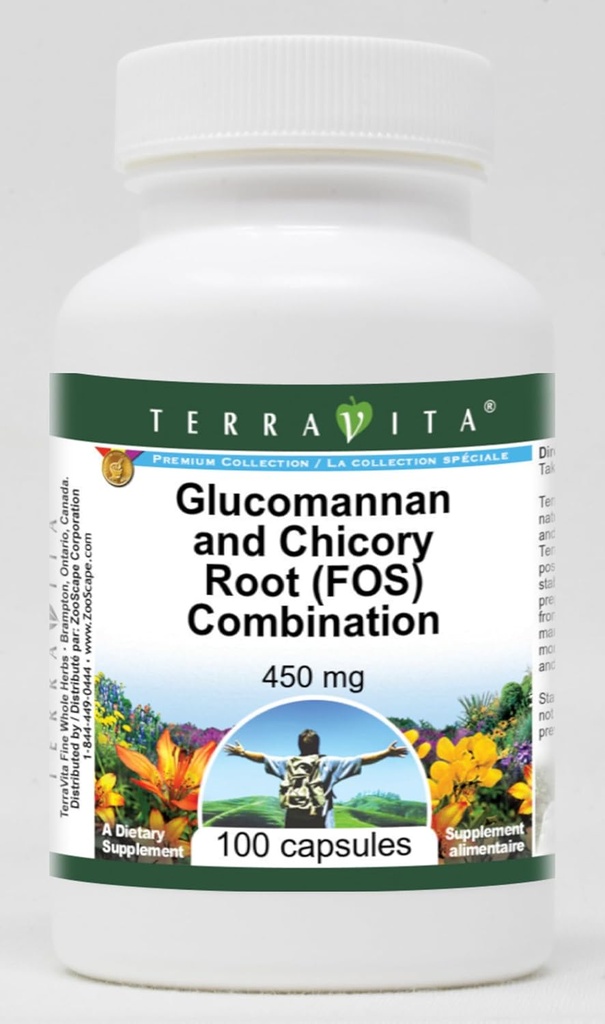 Glucomannan and Chicory Root (FOS) Combination - 450 mg (100 Capsules, ZIN: 517028)