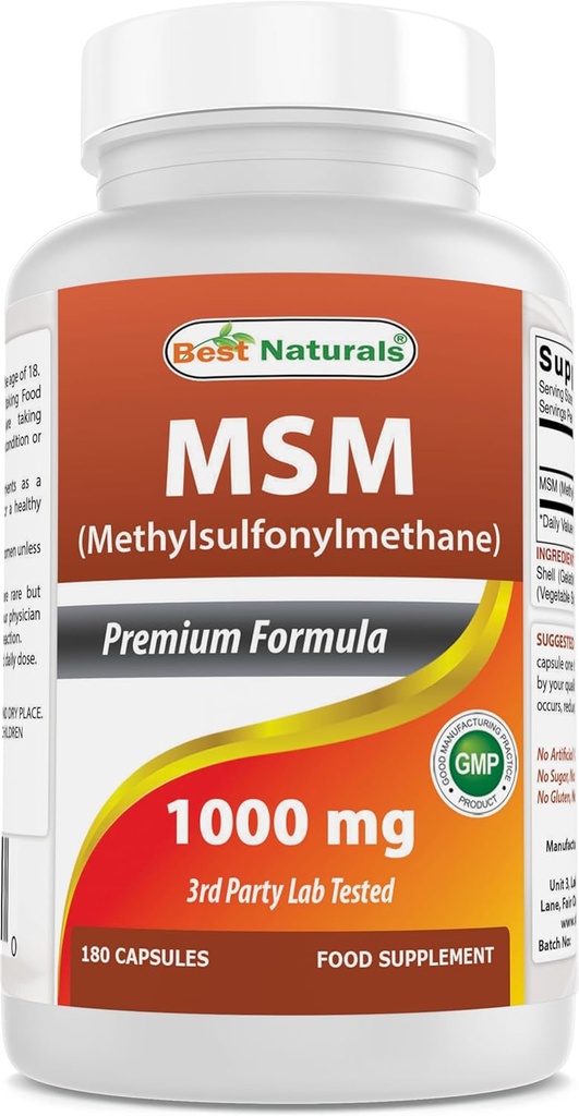 Best Naturals MSM 1000 mg 180 Καψάκια
