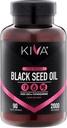 Kiva Black Seed Oil Softgel Capses - Ψυχρή πίεση (2000mg), 2%+ Υψηλή θυμοκινόνη (TQ), 100% Τουρκικό λάδι Nigella Sativa, 90 Vegan Softgels